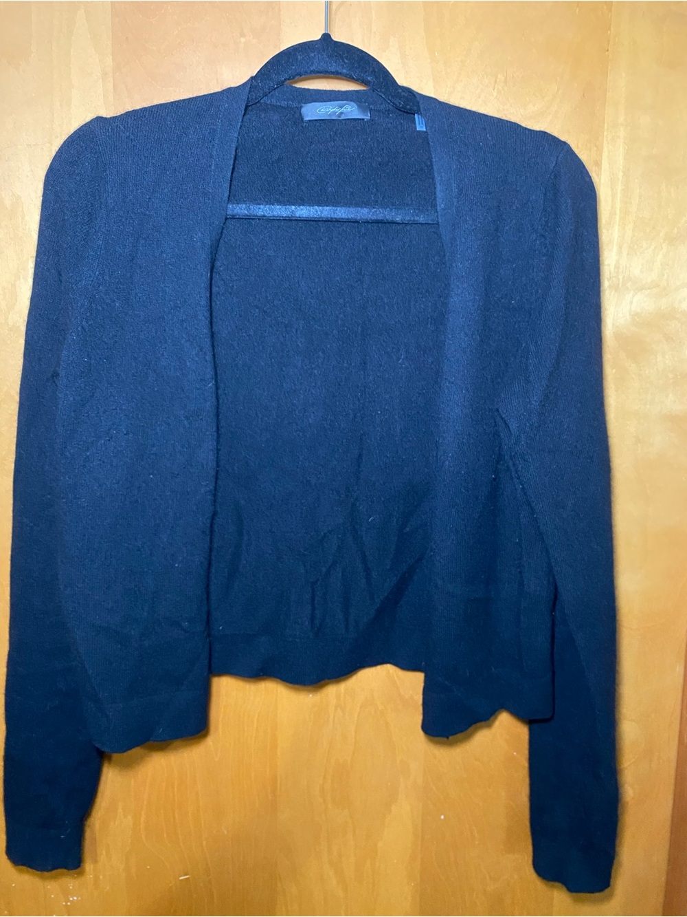 Women's Open-Front Black Knit Cardigan